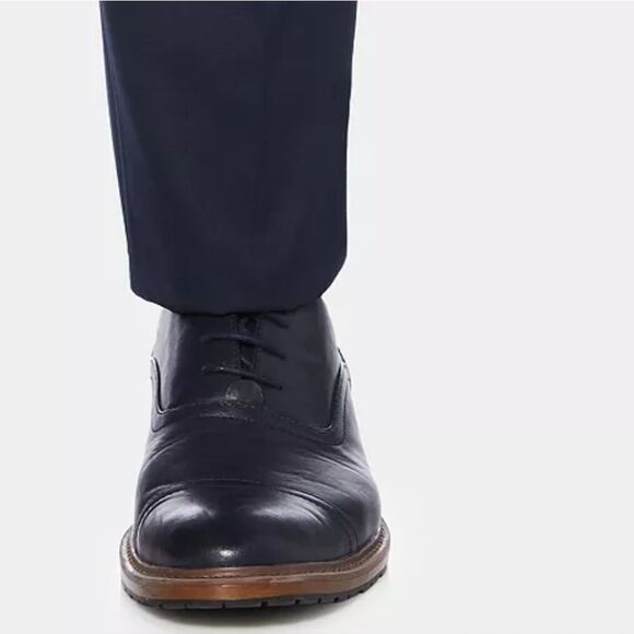 Perry Ellis Portfolio 40x30 Men Modern-Fit Performance Stretch Dress Pants Navy - Picture 4 of 12